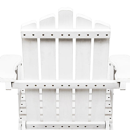 Adirondack Outdoor Table And Chairs Set - White Wood