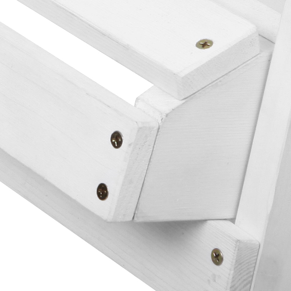 Adirondack Outdoor Table And Chairs Set - White Wood