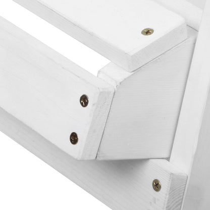 Adirondack Outdoor Table And Chairs Set - White Wood