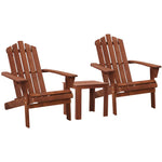 Outdoor Sun Lounge Beach Chairs Table Setting Wooden Adirondack Patio Chair Brwon