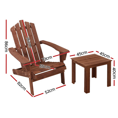 Outdoor Sun Lounge Beach Chairs Table Setting Wooden Adirondack Patio Chair Brwon