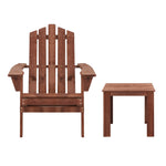 Outdoor Sun Lounge Beach Chairs Table Setting Wooden Adirondack Patio Chair Brwon