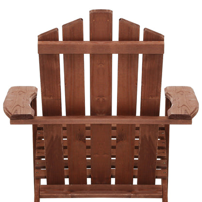 Outdoor Sun Lounge Beach Chairs Table Setting Wooden Adirondack Patio Chair Brwon