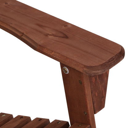 Outdoor Sun Lounge Beach Chairs Table Setting Wooden Adirondack Patio Chair Brwon