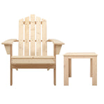 Outdoor Sun Lounge Beach Chairs Table Setting Wooden Adirondack Patio Natural Wood Chair