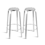 2-Piece Aluminum Outdoor Bar Stools - Patio Bistro Chairs