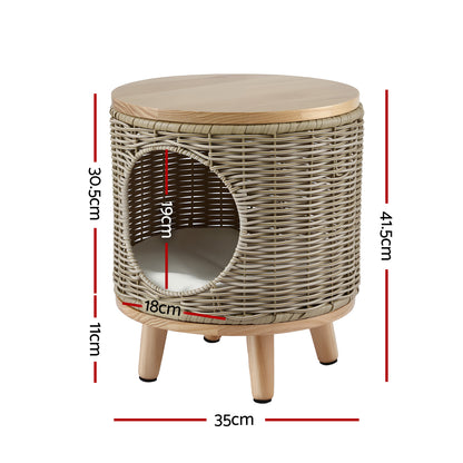 Wicker Pet Bed Side Table Rattan Steel | HomeAndLiving