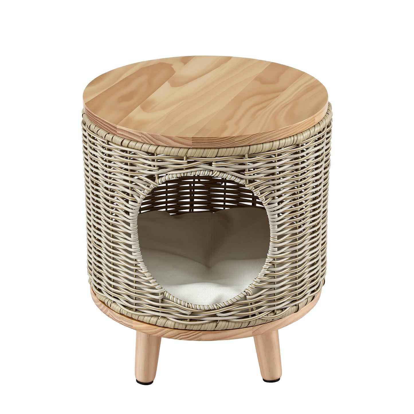 Wicker Pet Bed Side Table Rattan Steel | HomeAndLiving