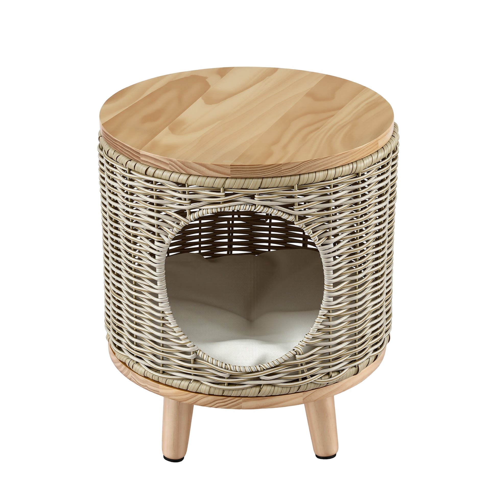 Wicker Pet Bed Side Table Rattan Steel | HomeAndLiving