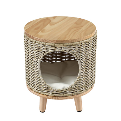 Wicker Pet Bed Side Table Rattan Steel | HomeAndLiving