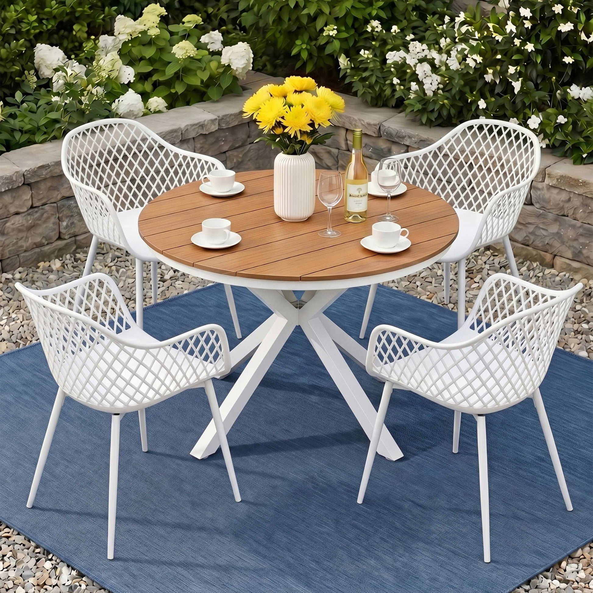 5 Piece Outdoor Dining Set Table Chairs | Home & Living