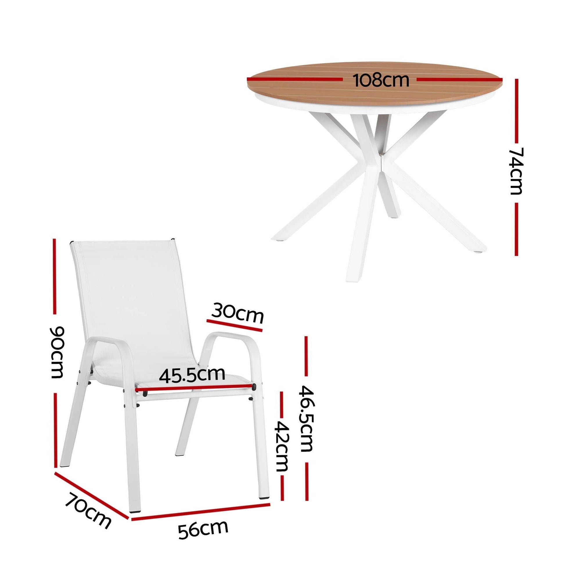 7 Piece Outdoor Dining Set Table Chairs Steel | Home & Living - 2