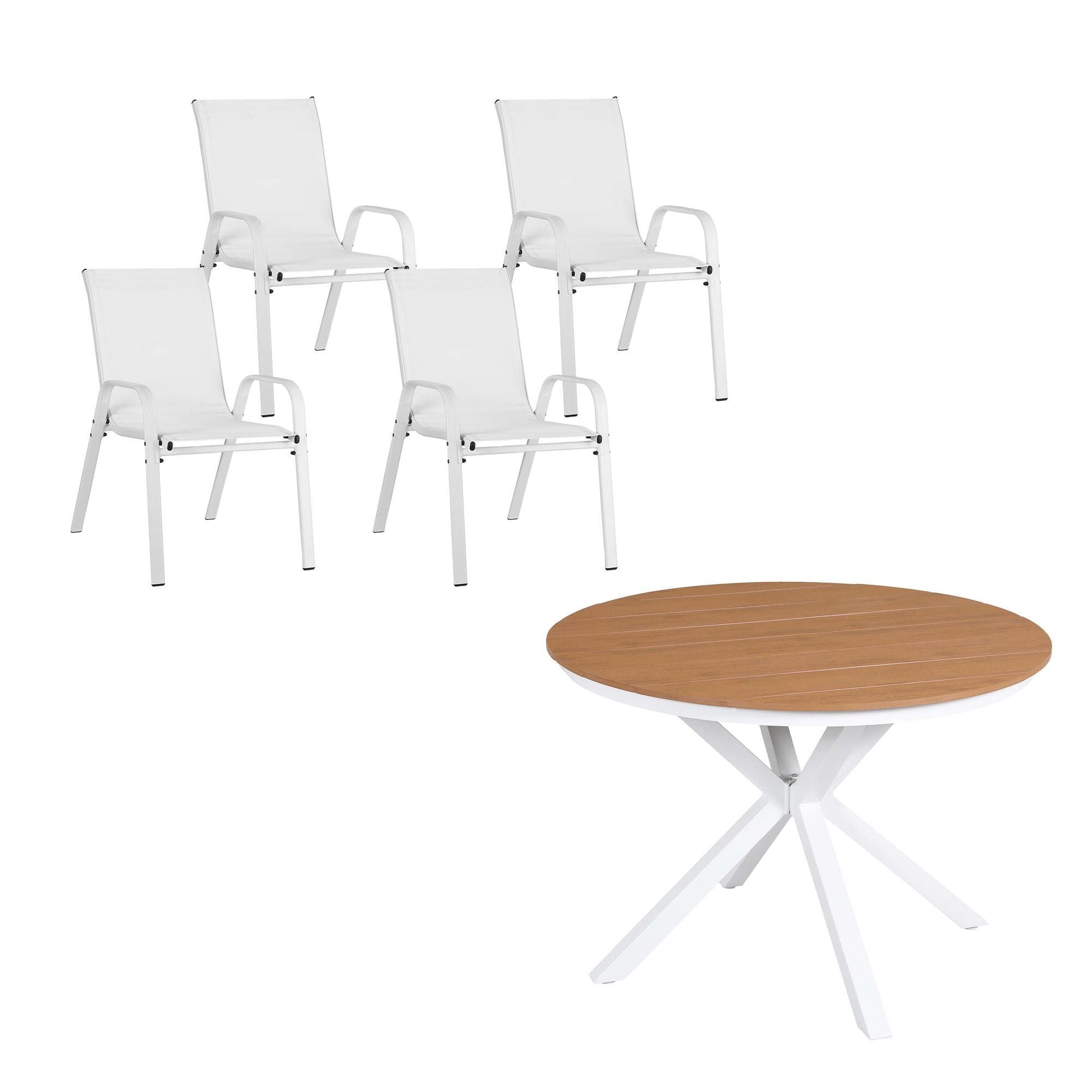 7 Piece Outdoor Dining Set Table Chairs Steel | Home & Living - 3