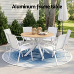 7 Piece Outdoor Dining Set Table Chairs Steel | Home & Living