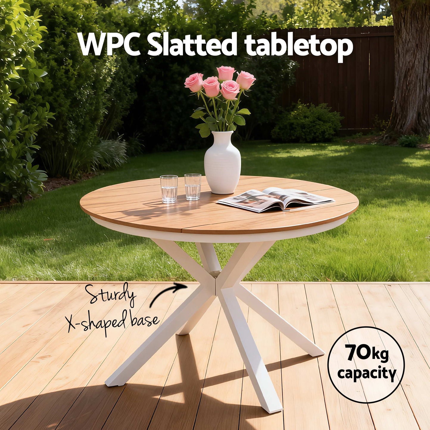 7 Piece Outdoor Dining Set Table Chairs Steel | Home & Living - 6