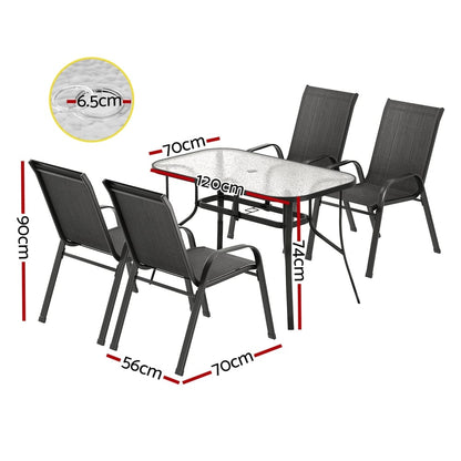 Black table 56x70x90cm, rear view