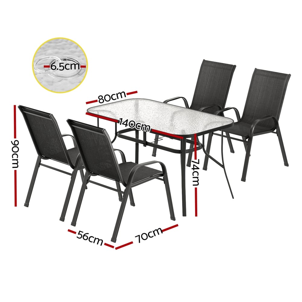 Black table 56x70x90cm, rear view