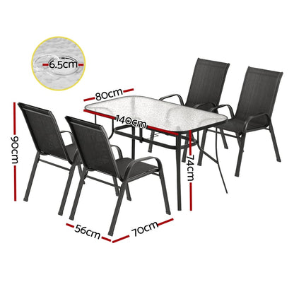 Black table 56x70x90cm, rear view