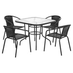 Outdoor Dining Set 5 Piece Stackable Patio Furniture