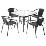 Outdoor Dining Set 5 Piece Stackable Patio Furniture