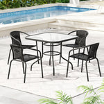 Outdoor Dining Set 5 Piece Stackable Patio Furniture