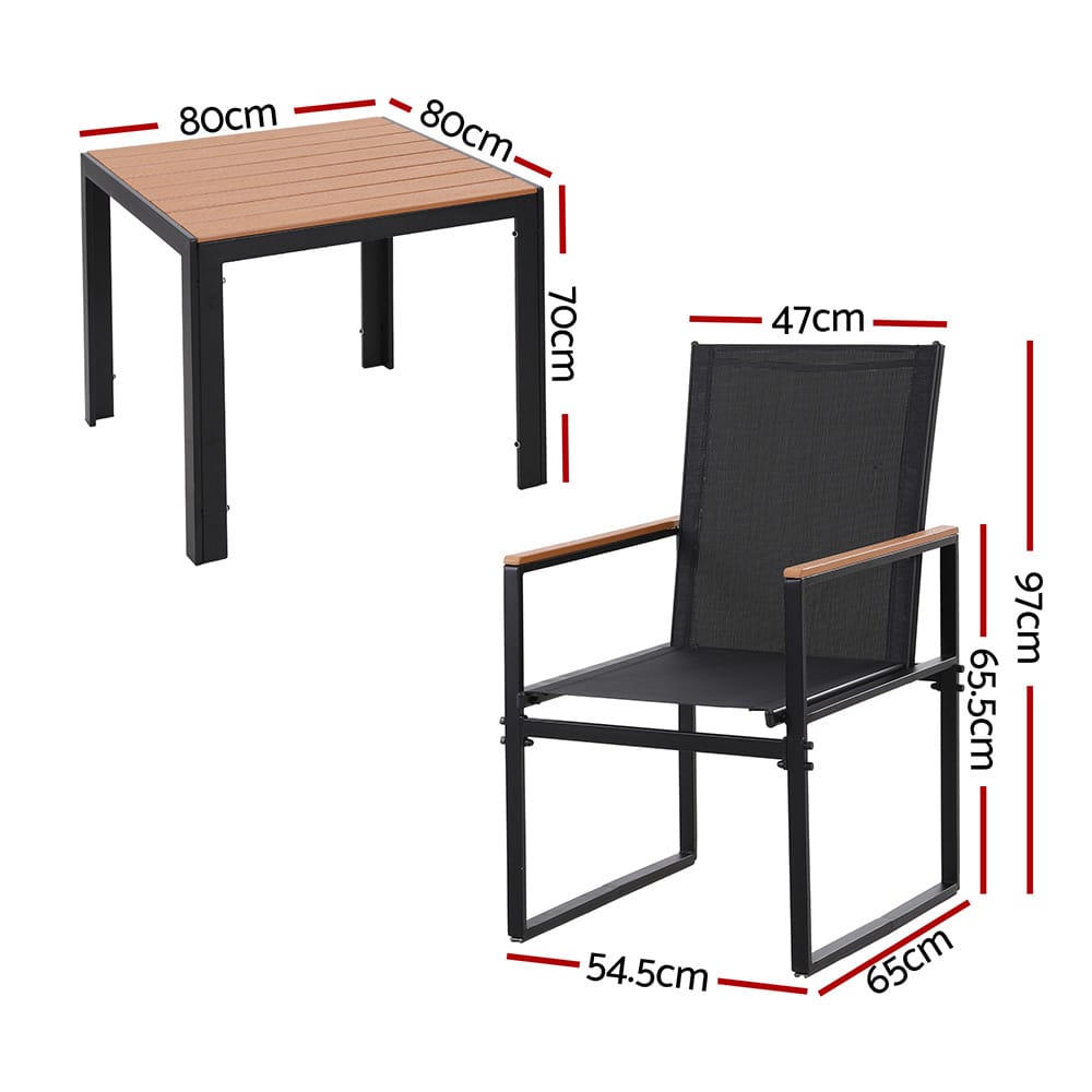 Outdoor Dining Set Table 54.5x65x97cm