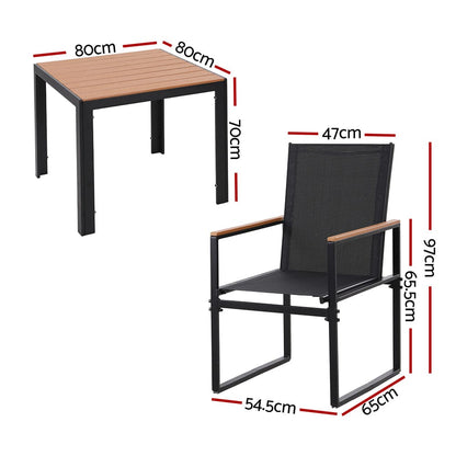 Outdoor Dining Set Table 54.5x65x97cm
