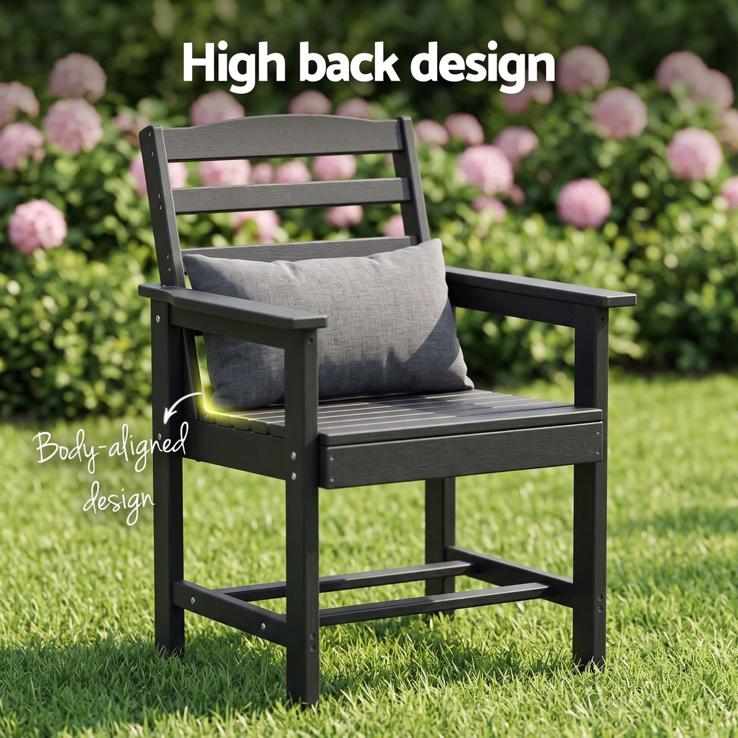 Outdoor Dining Set Black Marble 156x86x75cm