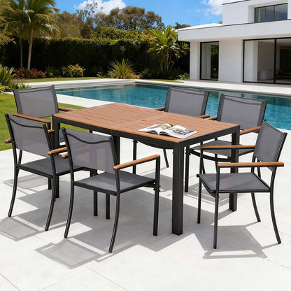 Outdoor Dining Set Black 55x57x84.5cm