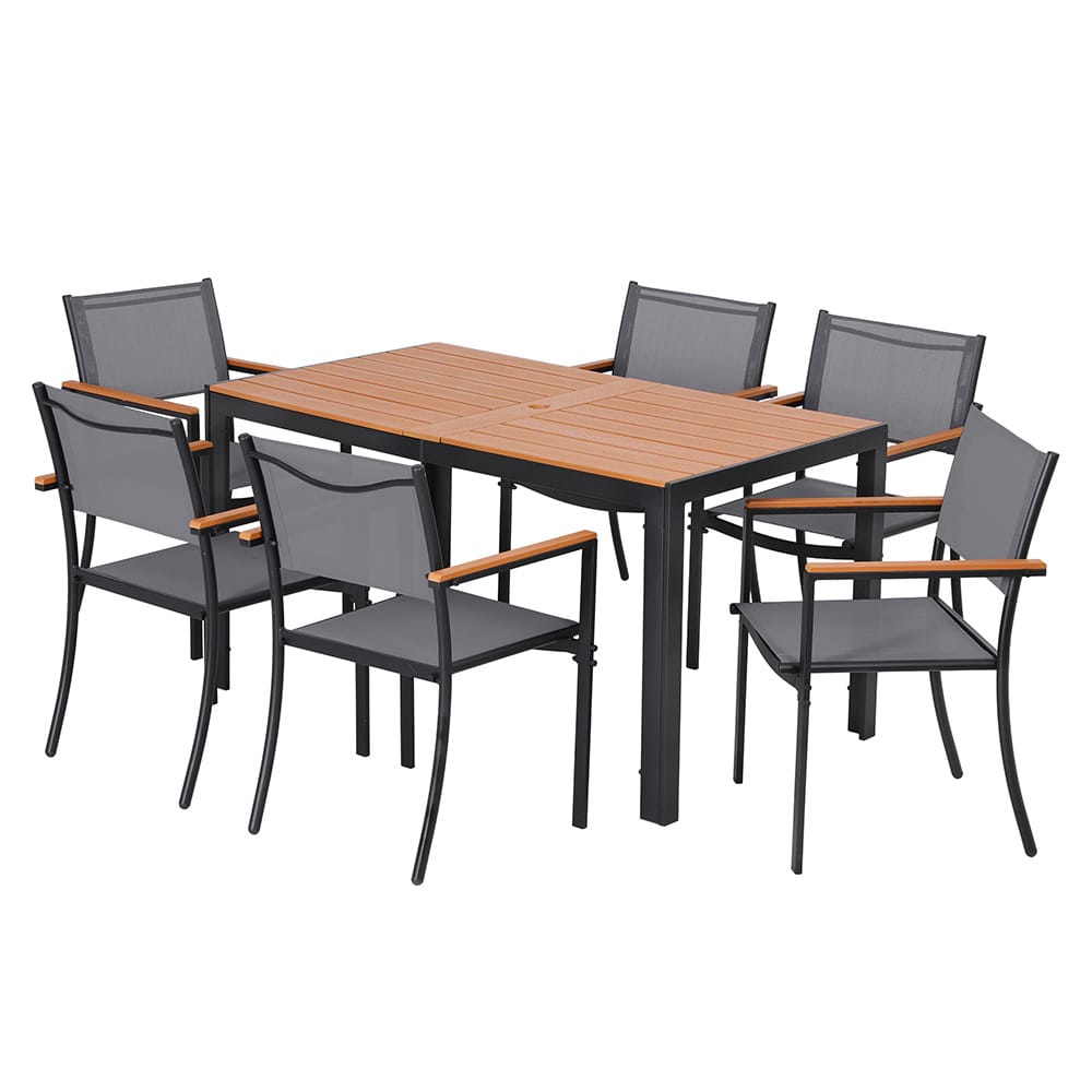 Outdoor Dining Set Black 55x57x84.5cm