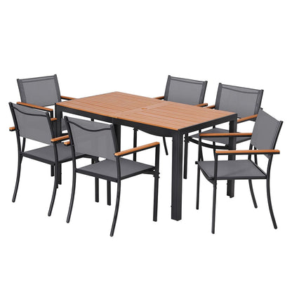 Outdoor Dining Set Black 55x57x84.5cm