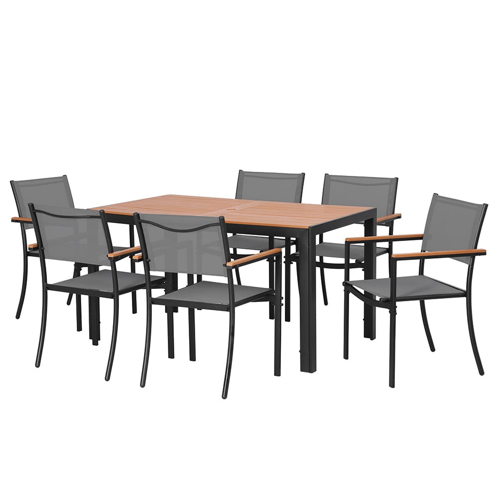 Outdoor Dining Set Black 55x57x84.5cm
