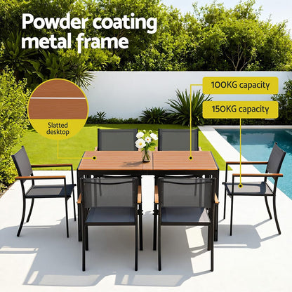 Outdoor Dining Set Black 55x57x84.5cm