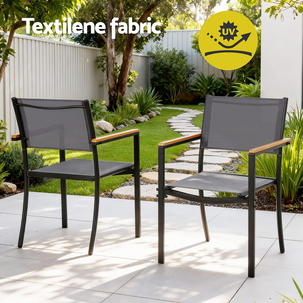 Outdoor Dining Set Black 55x57x84.5cm