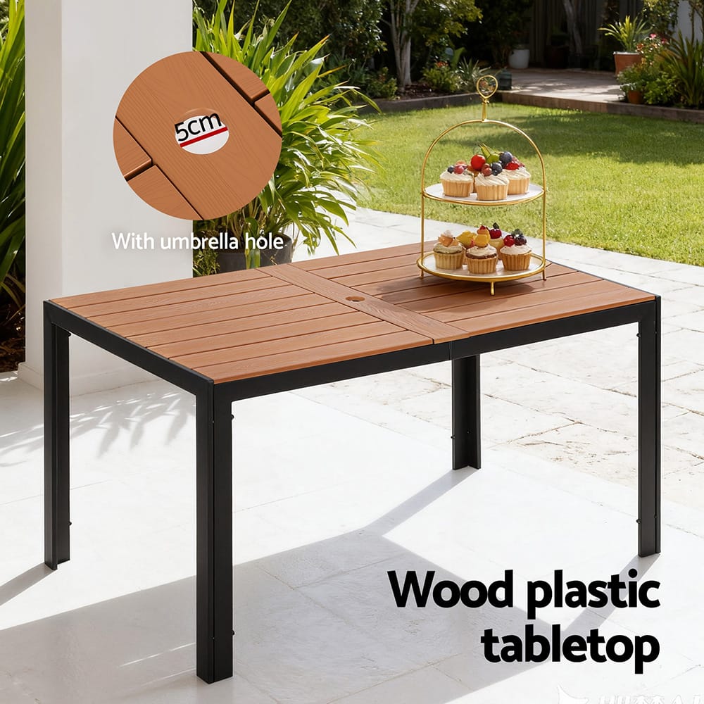 Outdoor Dining Set Black 55x57x84.5cm