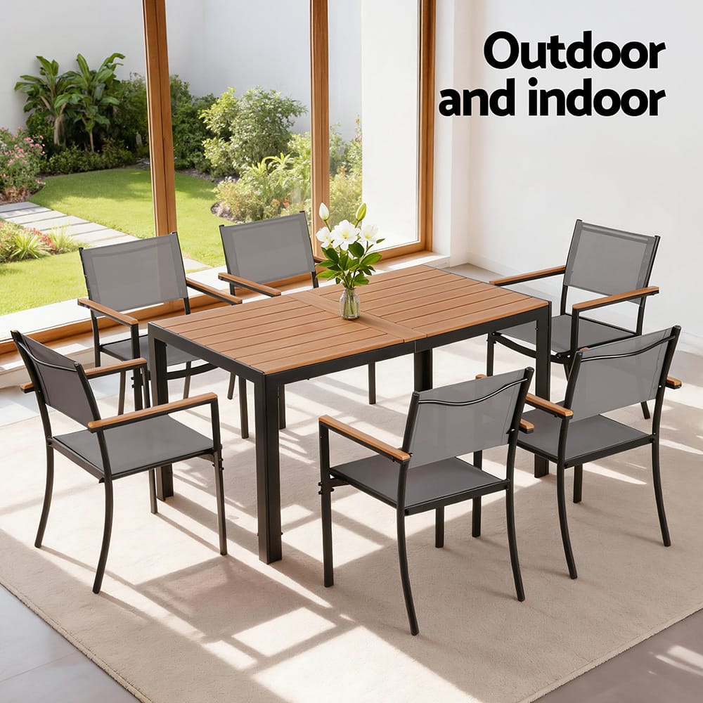 Outdoor Dining Set Black 55x57x84.5cm