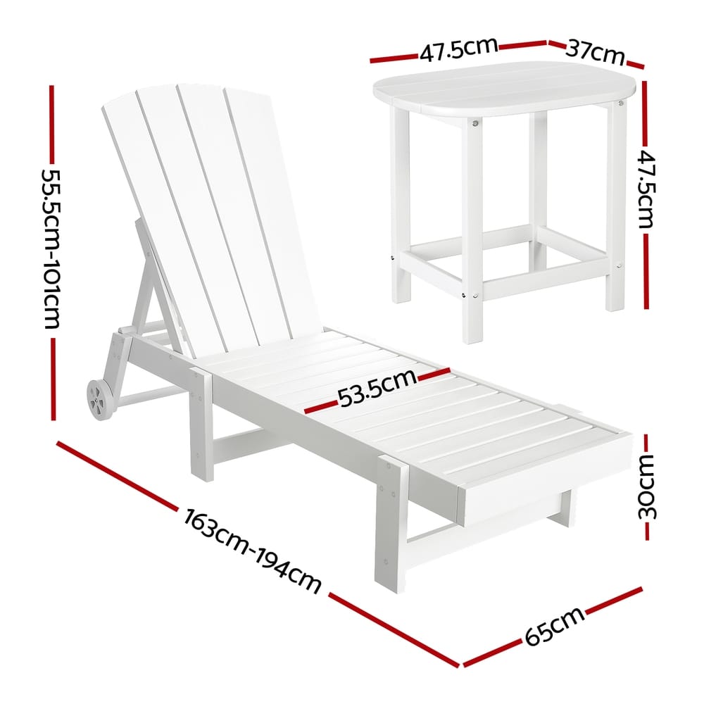 White chair 194x65x55.5cm, rear view