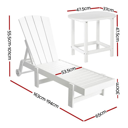 White chair 194x65x55.5cm, rear view
