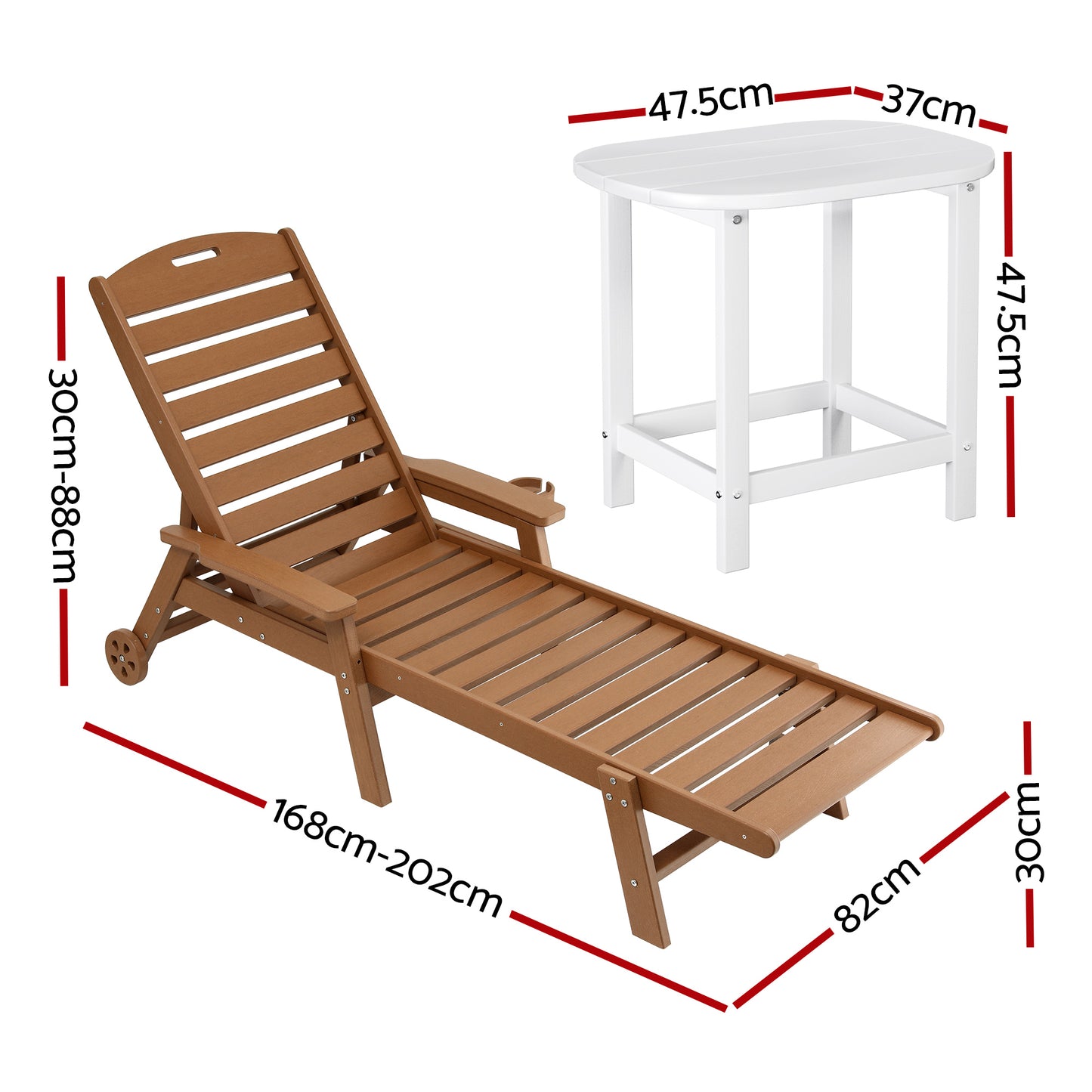3-Piece Sun Lounge Set HDPE Outdoor Furniture | HomeAndLiving