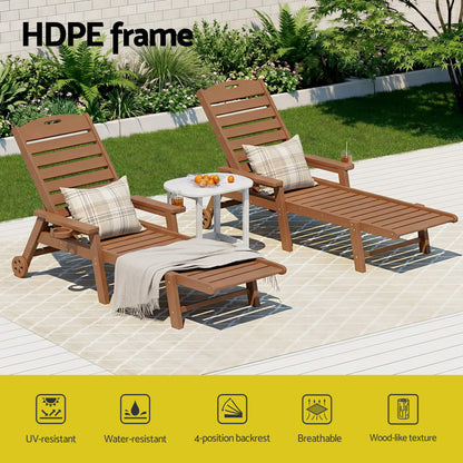 3-Piece Sun Lounge Set HDPE Outdoor Furniture | HomeAndLiving