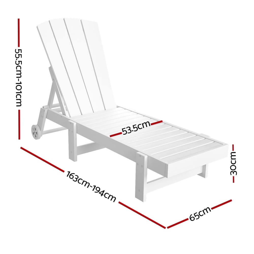 White chair 194x82x55.5cm, rear view