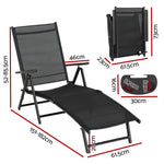 Folding Aluminium Beach Chair Camping Patio Lounger