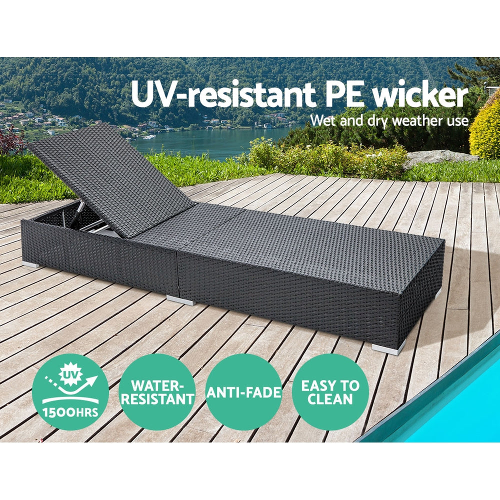 Adjustable Rattan Garden Day Bed