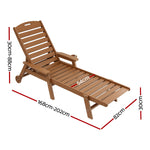 HDPE Sun Lounger Outdoor Recliner Chair Wheels | HomeAndLiving