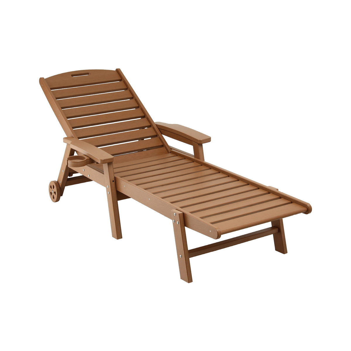 HDPE Sun Lounger Outdoor Recliner Chair Wheels | HomeAndLiving