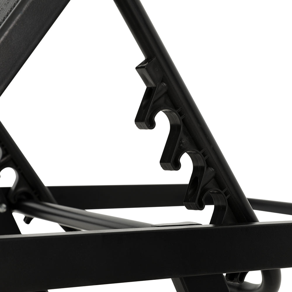 Steel Beach Chair Patio Lounger Black