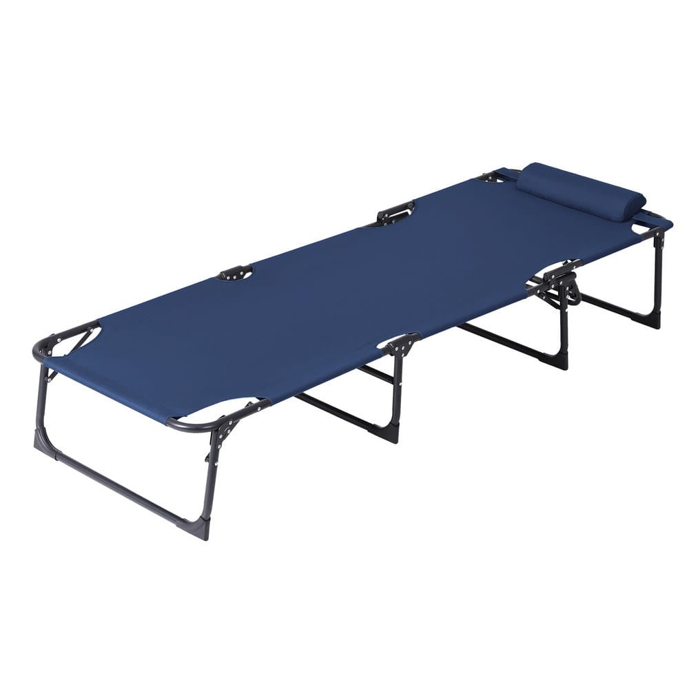 Folding Lounge Chair Blue 190x63x32cm