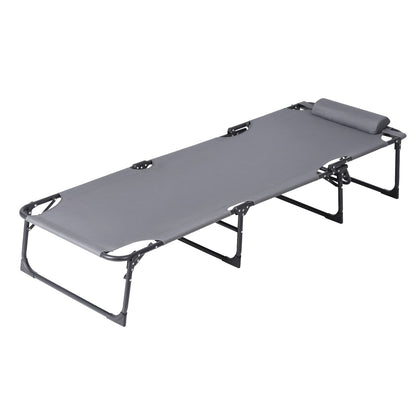 Folding Lounge Chair Grey 190x63x32cm