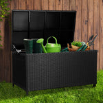 320L Outdoor Wicker Storage Box - Black
