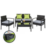 Outdoor Furniture Lounge Setting Garden Patio Wicker Cover Table Chairs